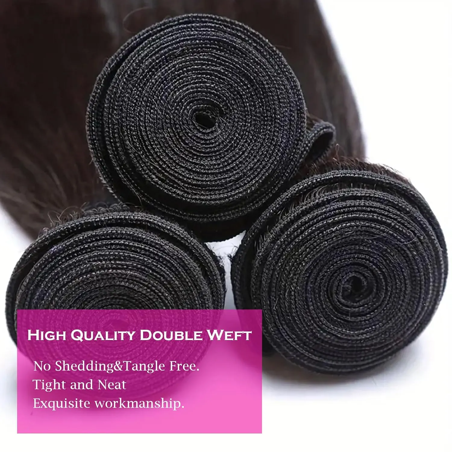 16A Indian Virgin Straight Hair Bundles - 3pcs 10/12/14 Inch Glossy Raw Hair Extensions for Black Women - 100% Unprocessed Temple Hair, Shed-Free & Silk Press Perfected