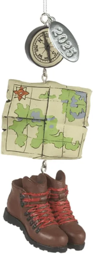 2025 Camping Ornaments Backpacking, Hiking Ornament - Stunning Dangling Hiking Boot - Comes in a Gift Box so It's Ready for Giving