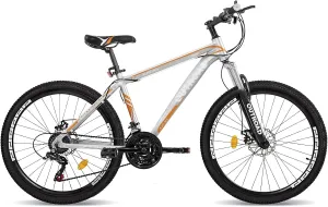 26-inch Mountain Bike, High-Aluminum/Carbon Steel Frame, 21-Speed Dual Disc Brake Mountain Bike with Lock-Out Suspension Fork for Men and Women