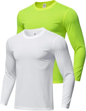 3 Pack Men's Long Sleeve Shirts Sun Protection Shirts Lightweight UPF 50  Rash Guard for Running Workout Fishing