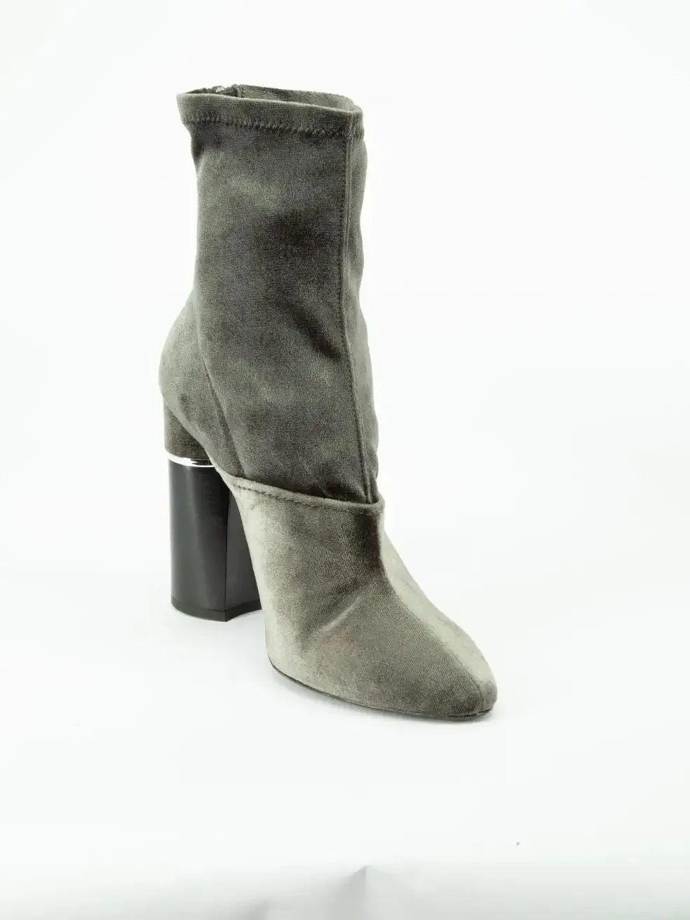 3.1 PHILLIP LIM METALLIC OLIVE VELVET ANKLE BOOTS
