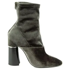 3.1 PHILLIP LIM METALLIC OLIVE VELVET ANKLE BOOTS