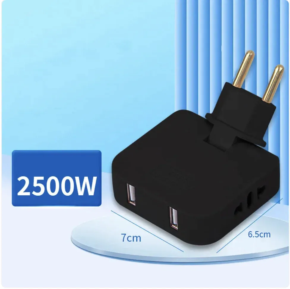 360° Rotating European Plug Adapter
