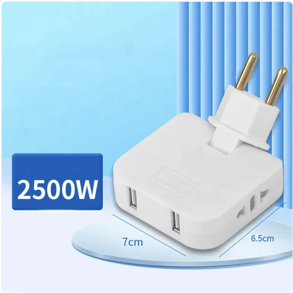 360° Rotating European Plug Adapter