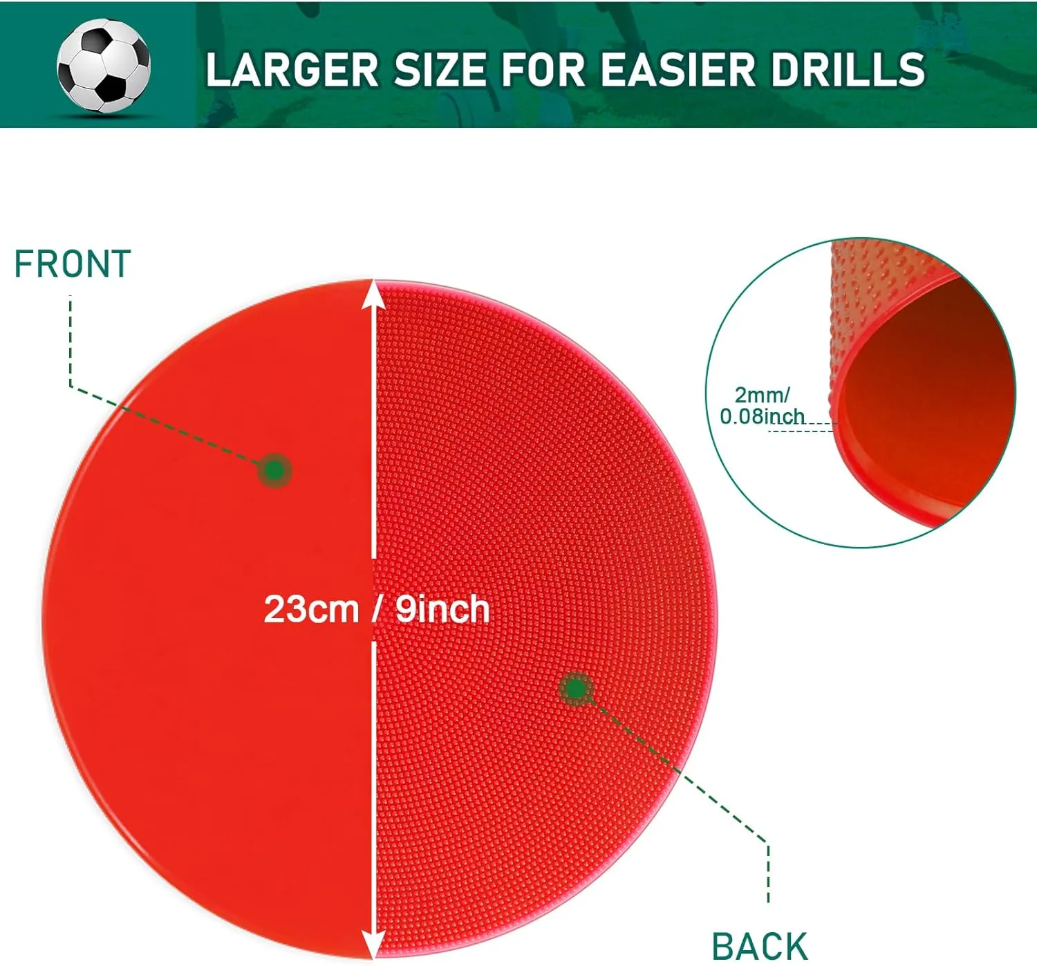 60 Pcs Poly Vinyl Spot Markers Rubber Floor Dots Non Slip Agility Markers Flat Field Cones for PE Gym Classes, Classroom Activities and Games, Soccer Basketball Sports Speed Agility Training
