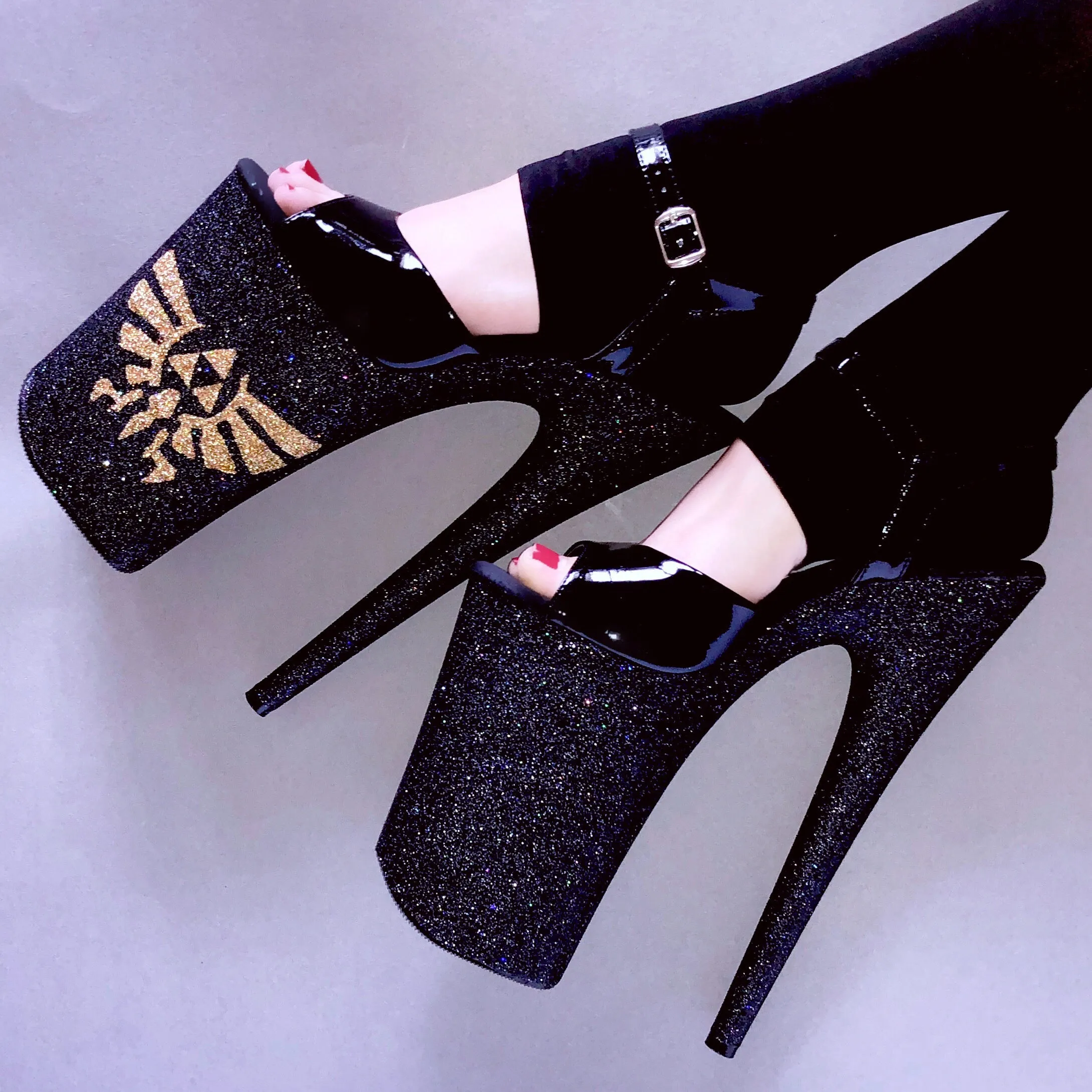 9" Zelda Wingcrest VEGAN Glitter Heels