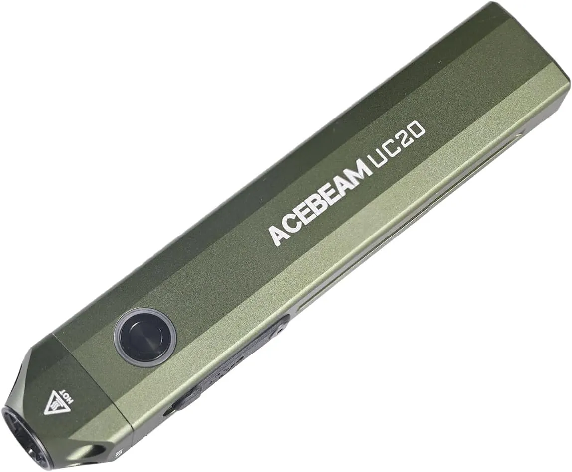 ACEBEAM UC20 Rechargeable EDC Flat Flashlight with Red Light, UV and White LED Combo, 1000 High Lumens Small Pocket Flashlight, Super Bright Flash Light for Camping Emergency Home