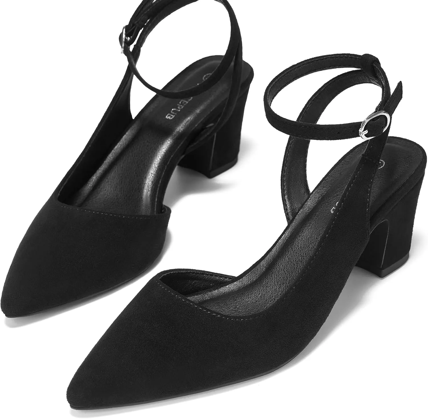 ALICEPUB Women's Closed Toe Heels Pumps Slingback Heels 2inch Chunky Block Heels Low Dress Shoes Comfortable Business Office Work Heels Wedding Shoes