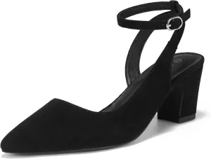 ALICEPUB Women's Closed Toe Heels Pumps Slingback Heels 2inch Chunky Block Heels Low Dress Shoes Comfortable Business Office Work Heels Wedding Shoes