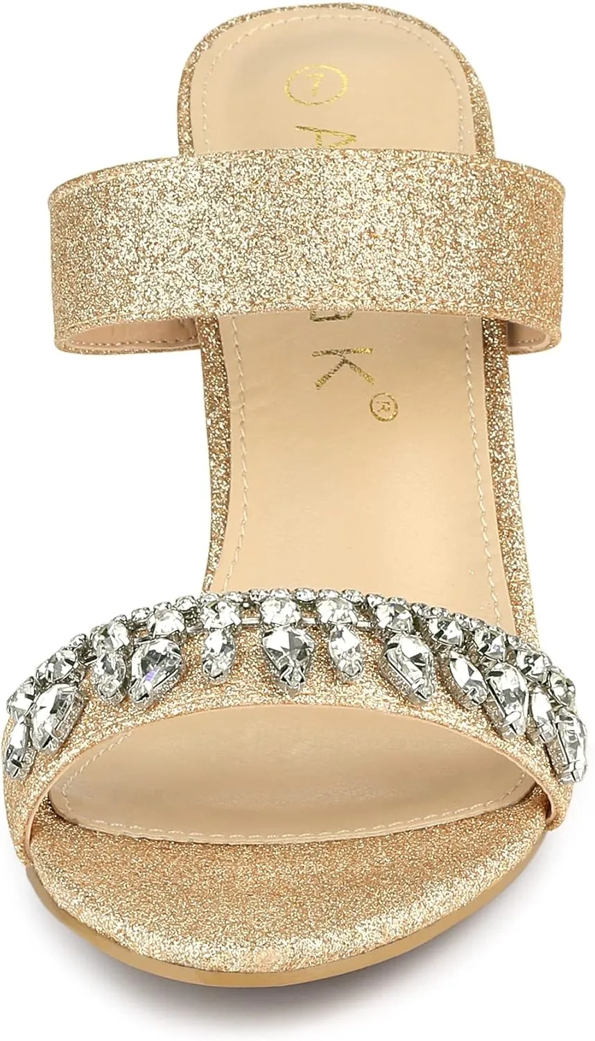 Allegra K Women's Glitter Rhinestone Stiletto Heels Sandals