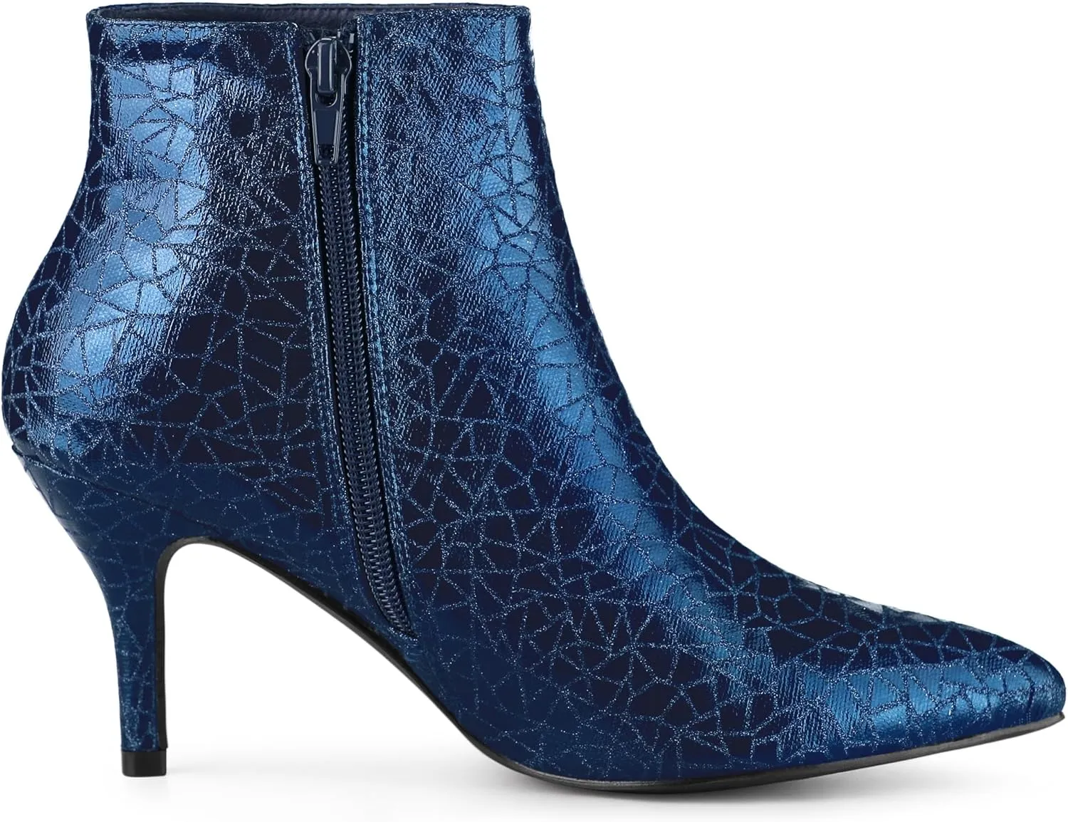 Allegra K Women's Pointed Toe Sparkly Stiletto Heels Ankle Boots