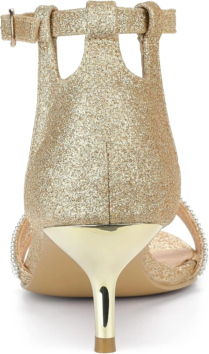 Allegra K Women's Stiletto Kitten Heels Glitter Heel Sandals