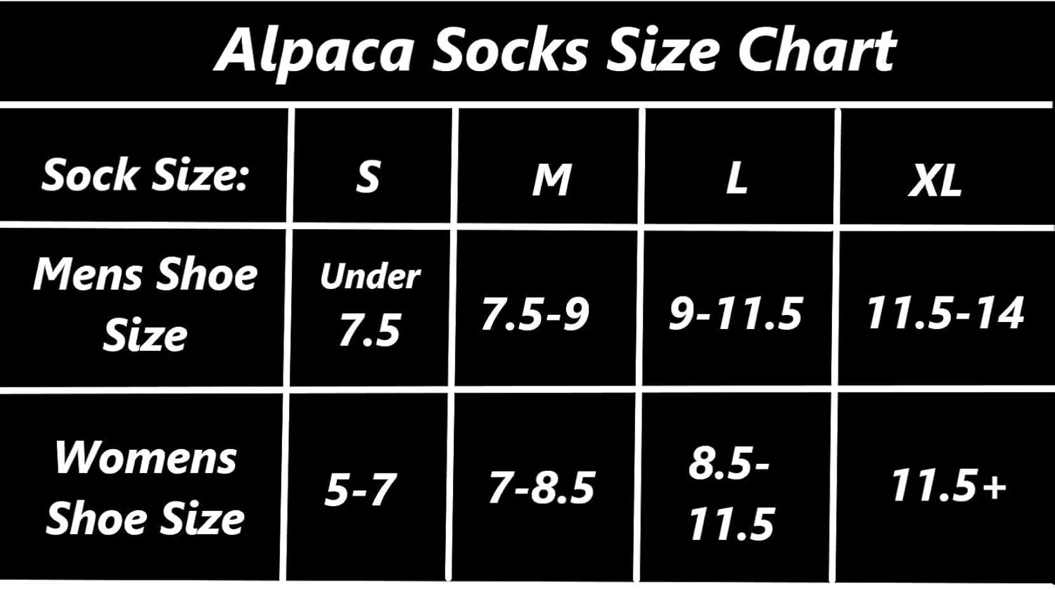 Alpaca Socks Treated with Aloe Vera for Men and Women - Medium Weight Boot Socks 1 Pair