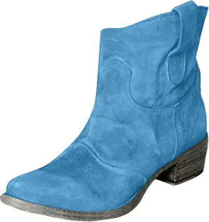 AMDBEL Boots for Women Ankle Booties, Women's Ankle Boots Chunky Low Heel Suede Mid Calf Zipper Cowboy Boots Winter Booties