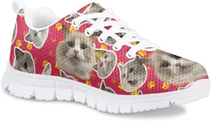 AmzPrint Corgi Print Lightweight Non Slip School Running/Walking Sports Sneakers Lace Up Flat Girls Purple Sneakers Size 5