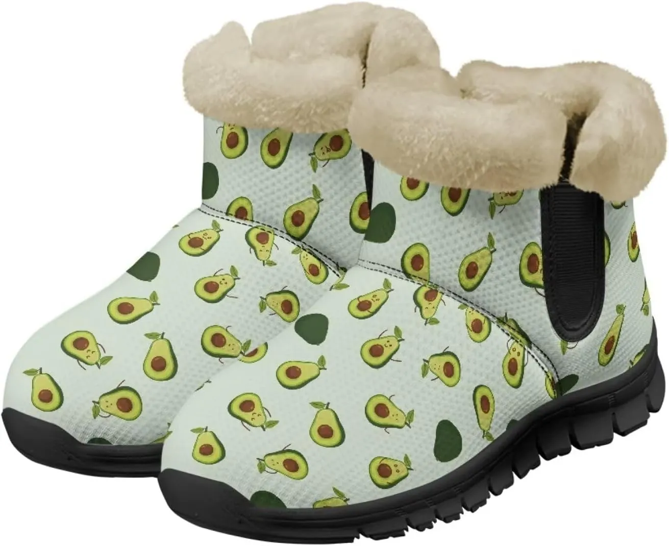Ankle Boots for Women Waterproof Anti-Slip Winter Warm Fur Lined Snow Boot Outdoor Insulated Slip On Booties Shoes for Hiking Work