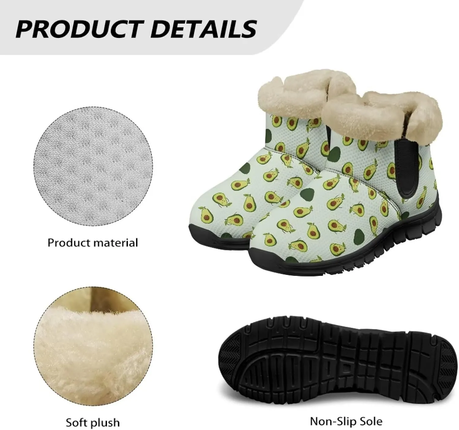 Ankle Boots for Women Waterproof Anti-Slip Winter Warm Fur Lined Snow Boot Outdoor Insulated Slip On Booties Shoes for Hiking Work