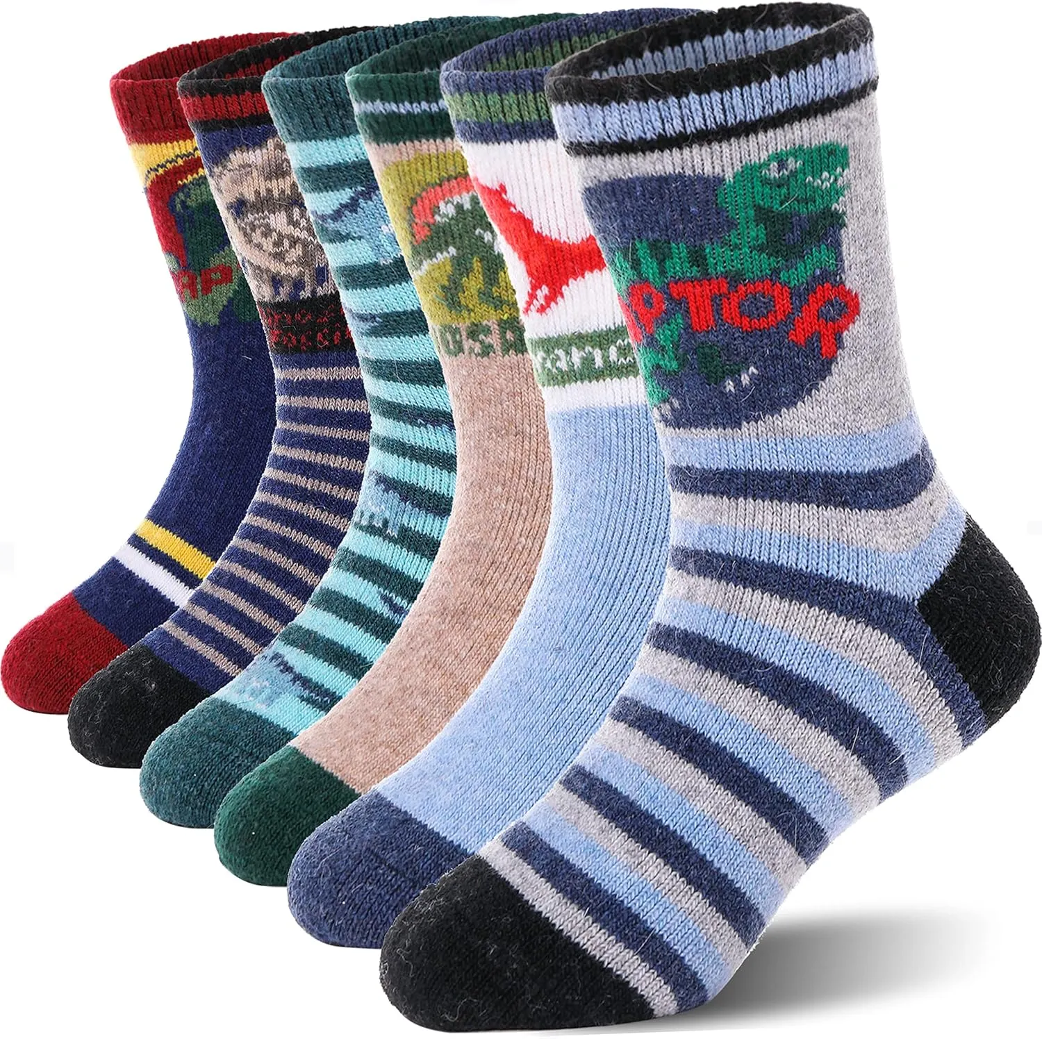 ANTSANG Kids Wool Hiking Socks Winter Warm Thick Thermal Crew Boot Heavy Cozy Gift Snowboarding Socks 6 Pairs
