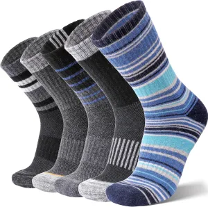 ANTSANG Merino Wool Hiking Socks for Men & Women 5 Pairs Thermal Warm Winter Thick Cushion Moisture Wicking Crew Boot Socks
