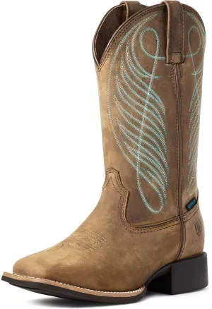 Ariat Women's Round Up Wide Square Toe Waterproof Western Boot