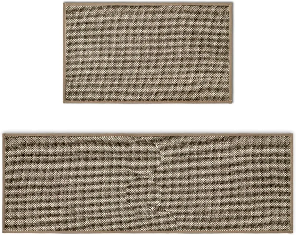 Artoid Mode Washable Non-Skid Kitchen Rugs and Mats Set of 2, Rubber Backing Kitchen Mats for Floor Front of Sink Home Decor - 17x29 and 17x47 Inch