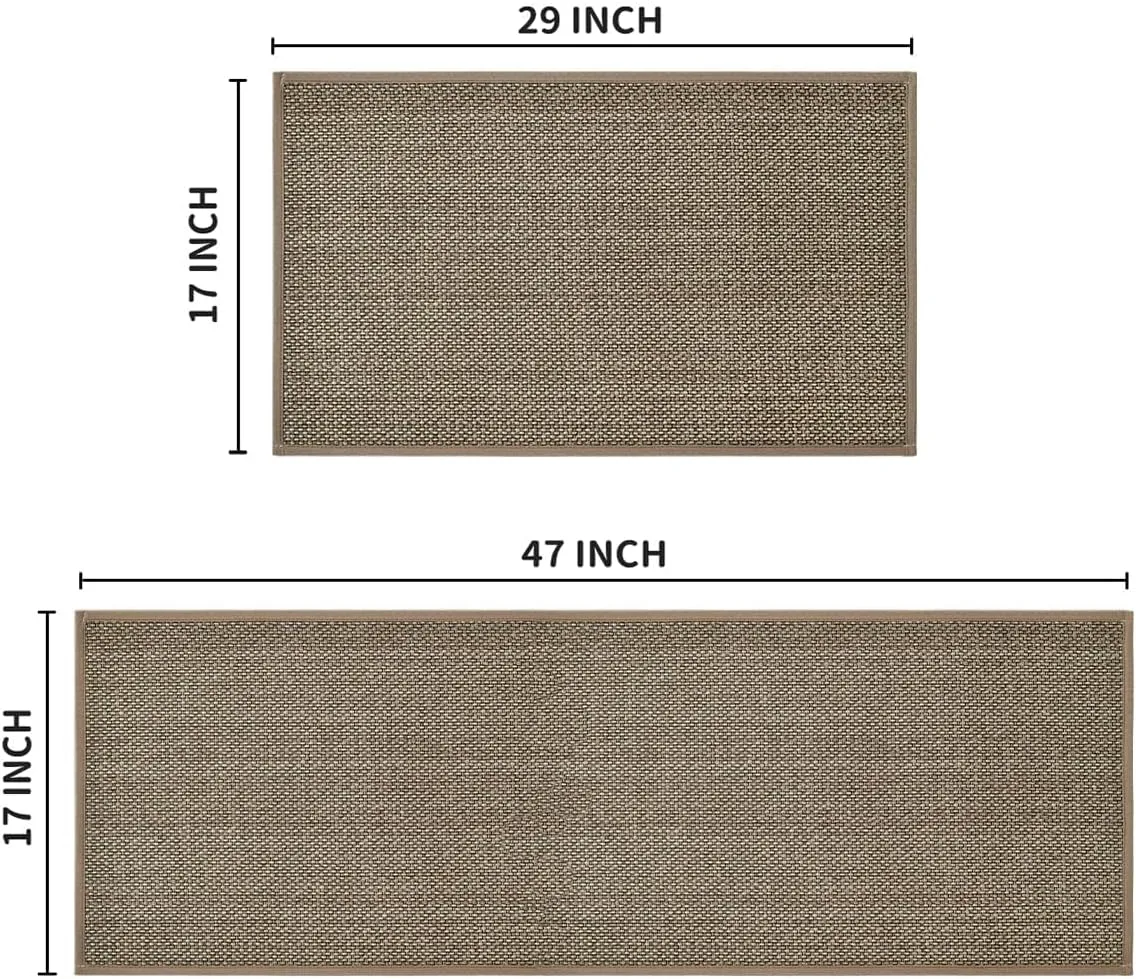 Artoid Mode Washable Non-Skid Kitchen Rugs and Mats Set of 2, Rubber Backing Kitchen Mats for Floor Front of Sink Home Decor - 17x29 and 17x47 Inch