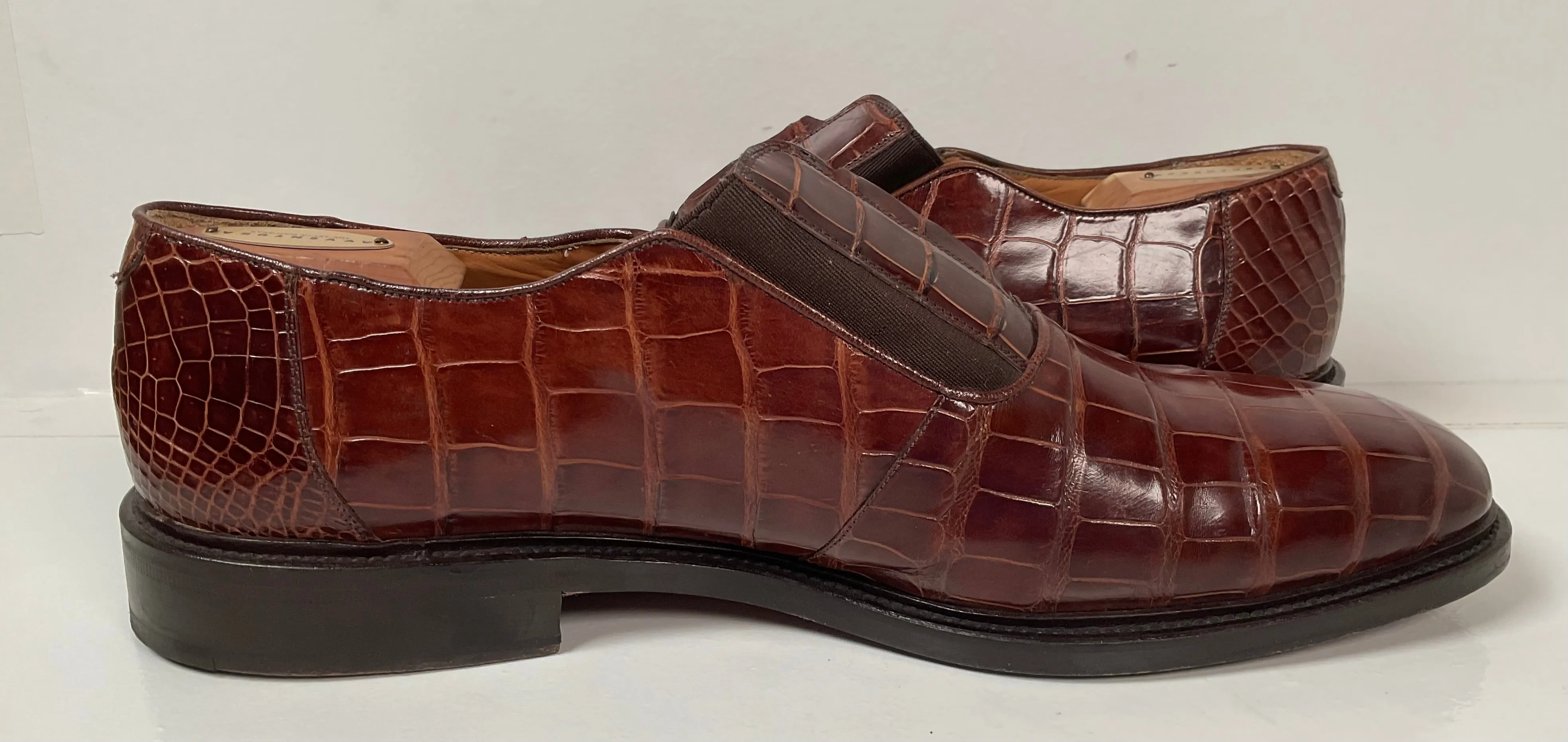 Avventura Exotic Caiman Crocodile Loafers 14 M Zipper