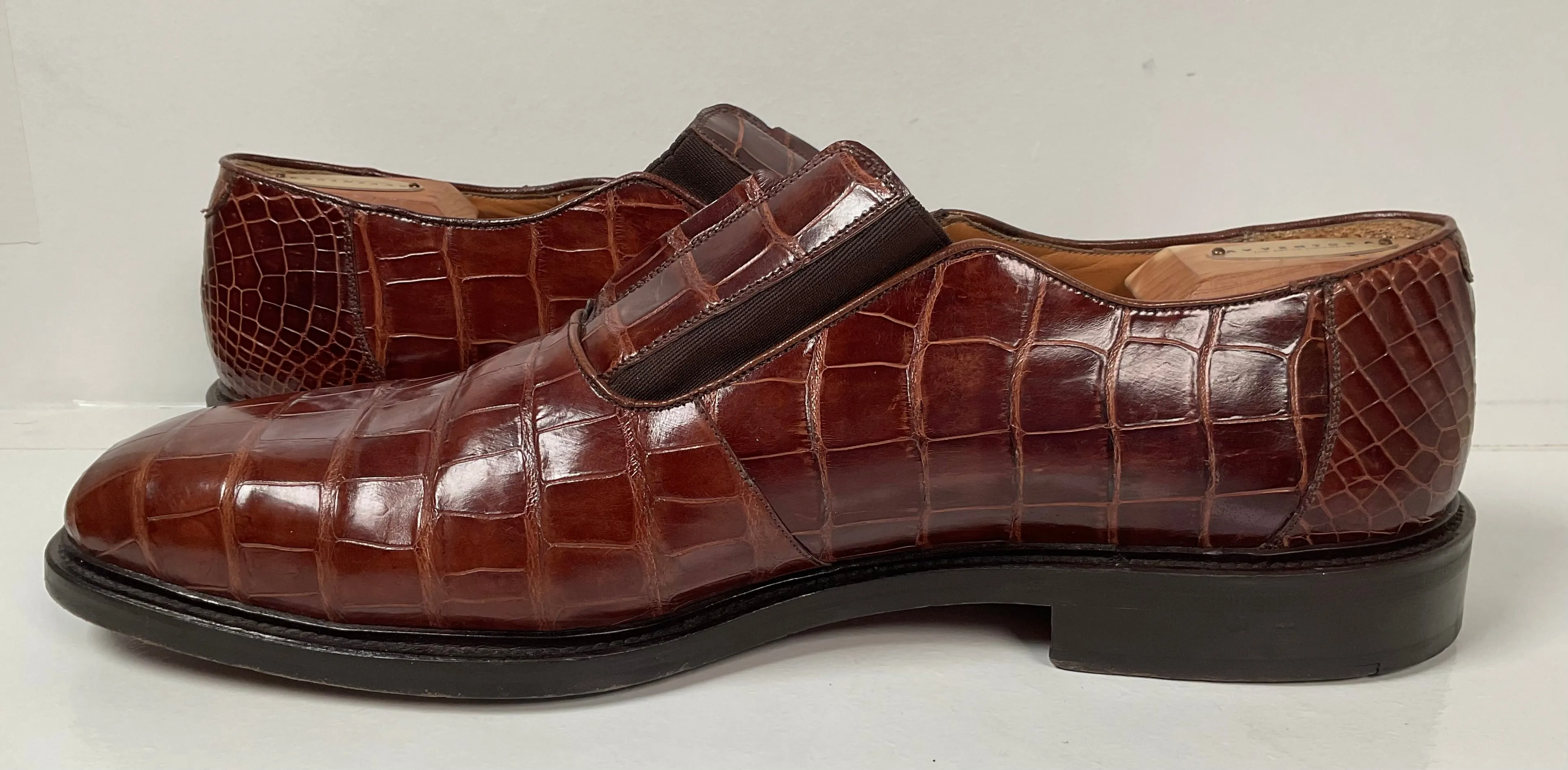 Avventura Exotic Caiman Crocodile Loafers 14 M Zipper