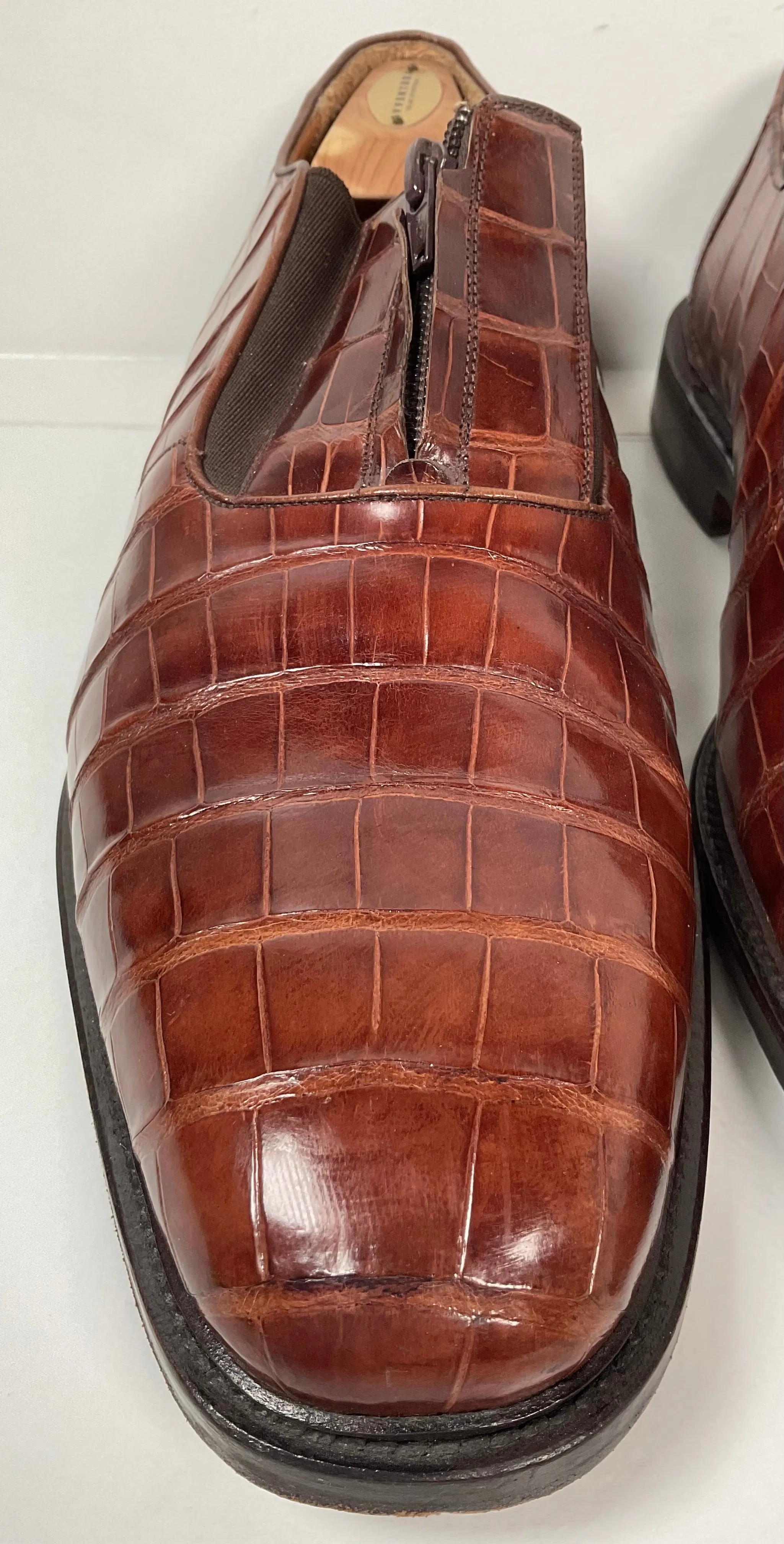 Avventura Exotic Caiman Crocodile Loafers 14 M Zipper