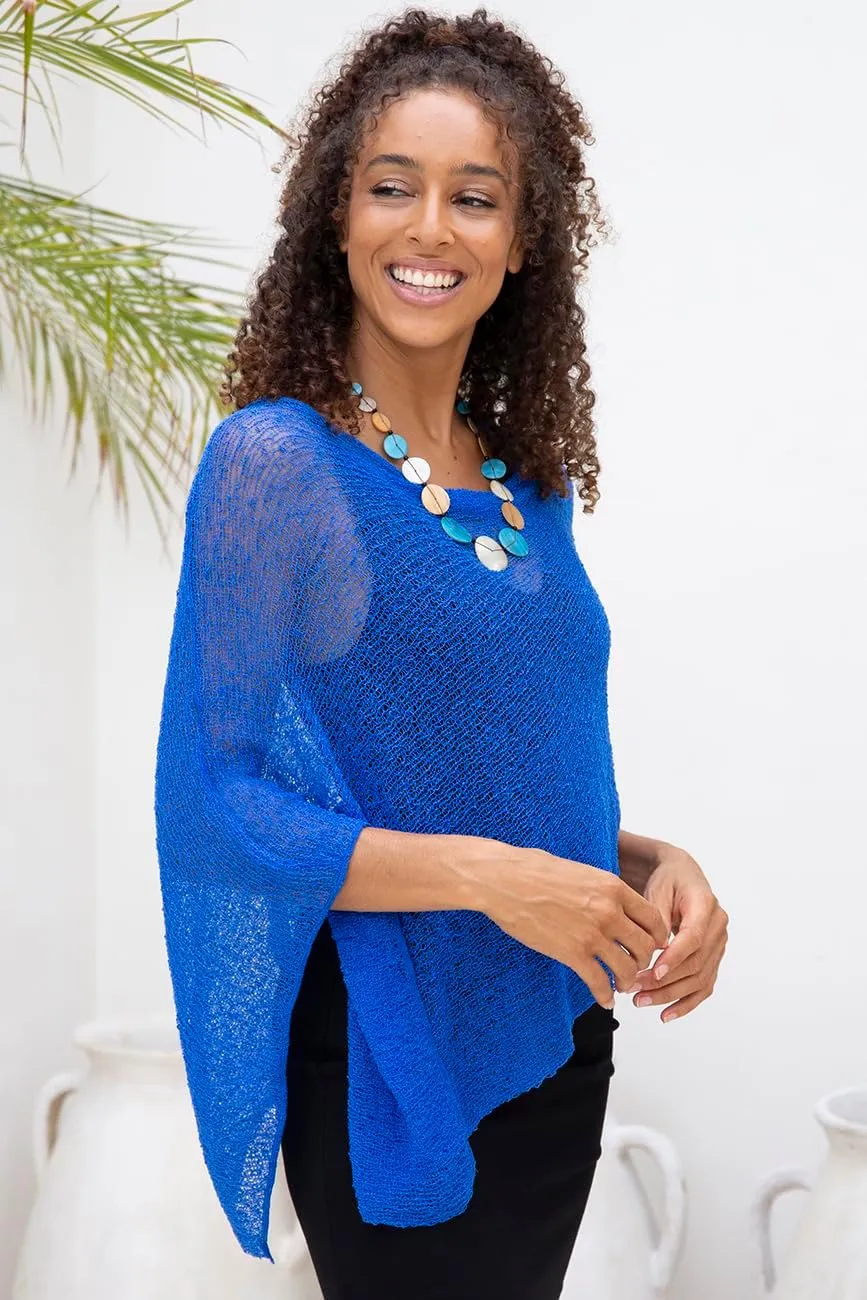 Back From Bali Womens Sheer Poncho Shrug Bolero, Lightweight Summer Shrug Pullover Sweater
