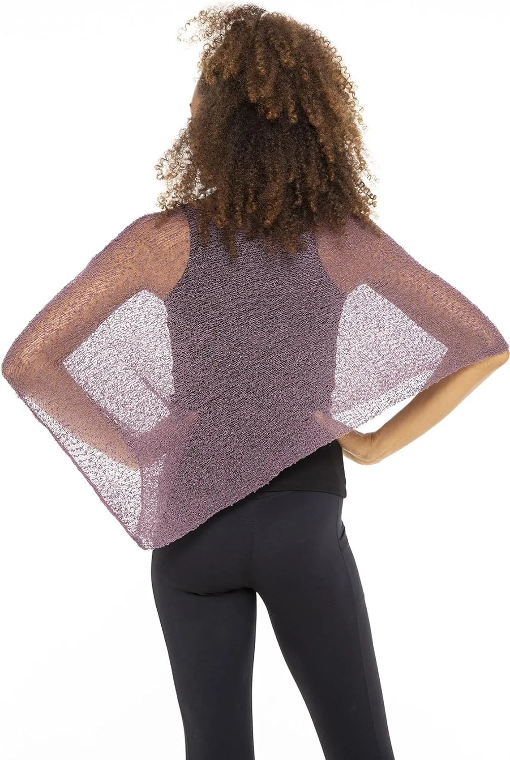 Back From Bali Womens Sheer Poncho Shrug Bolero, Lightweight Summer Shrug Pullover Sweater