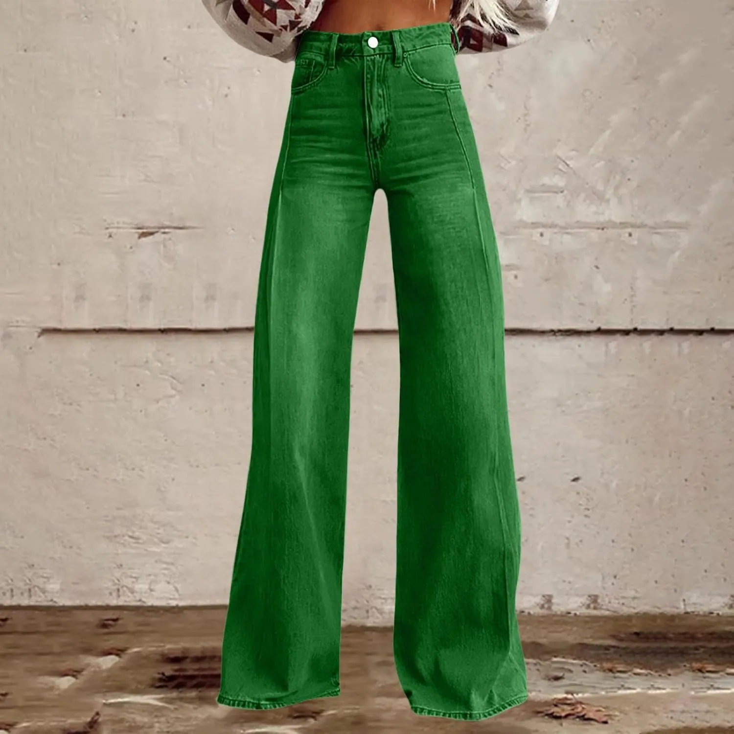 Baggy Flare Pants for Women Wide Leg Bell Bottoms Vintage Floral Print High Waisted Pants Going Out Street Trousers