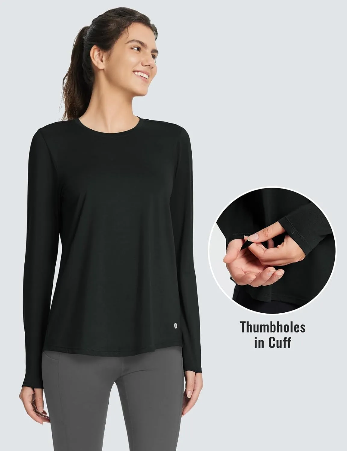 baleaf Long Sleeve Workout Tops for Women Running Athletic Shirts Active Quick Dry Lightweight Moisture Wicking