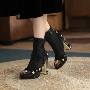 Beaded Mid-Tube Boots