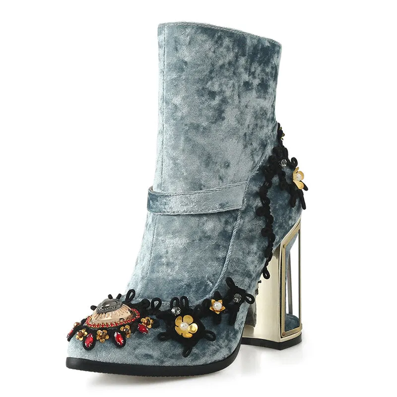 Beaded Mid-Tube Boots