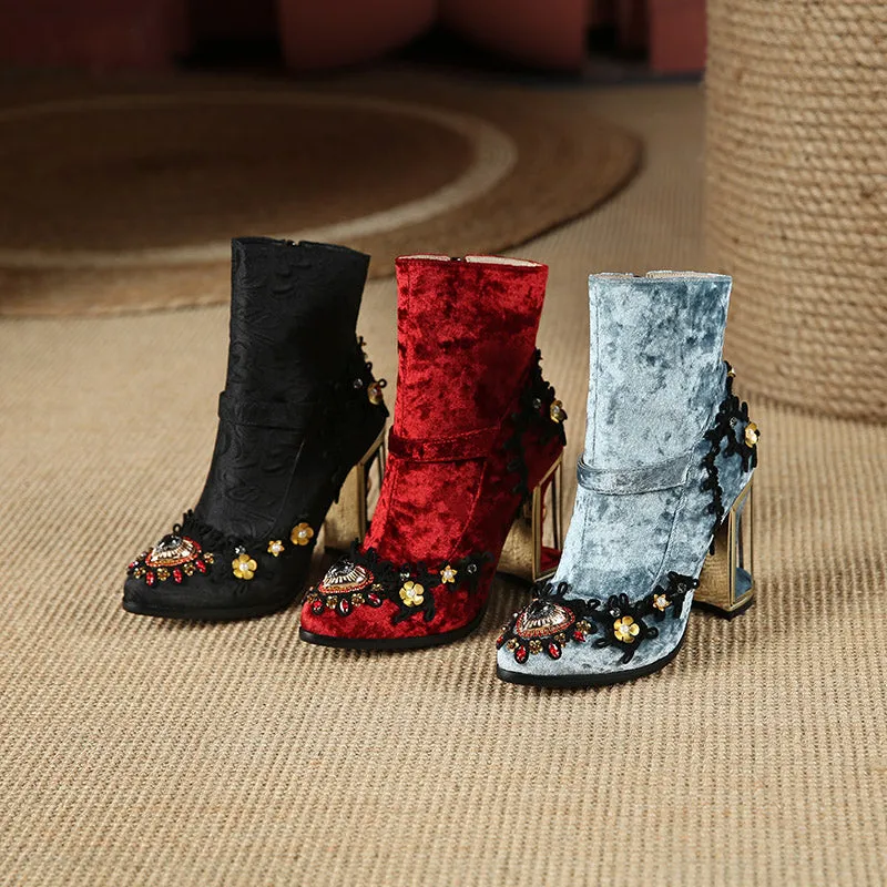 Beaded Mid-Tube Boots
