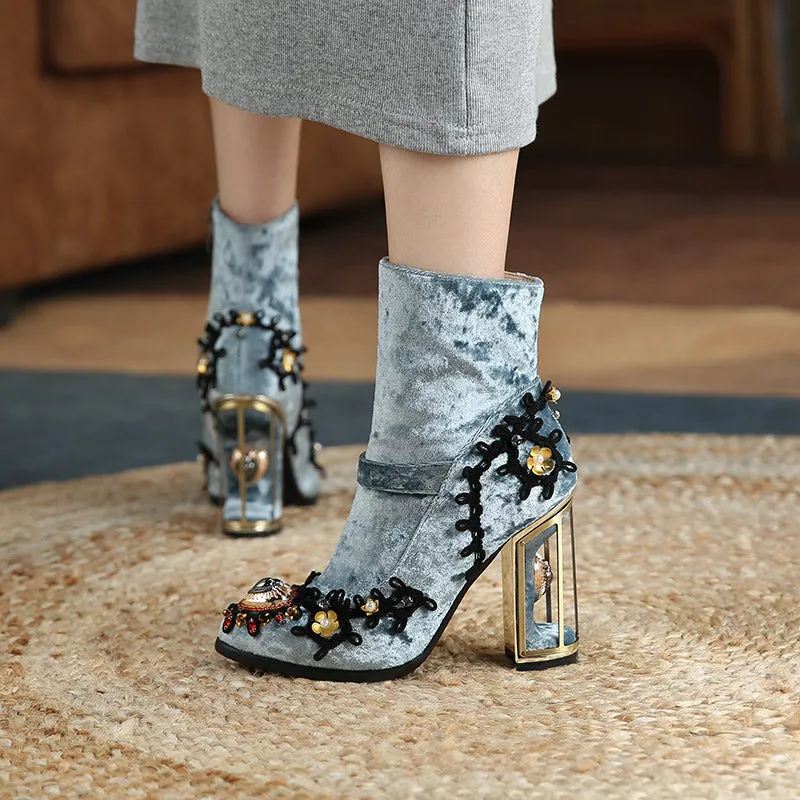 Beaded Mid-Tube Boots