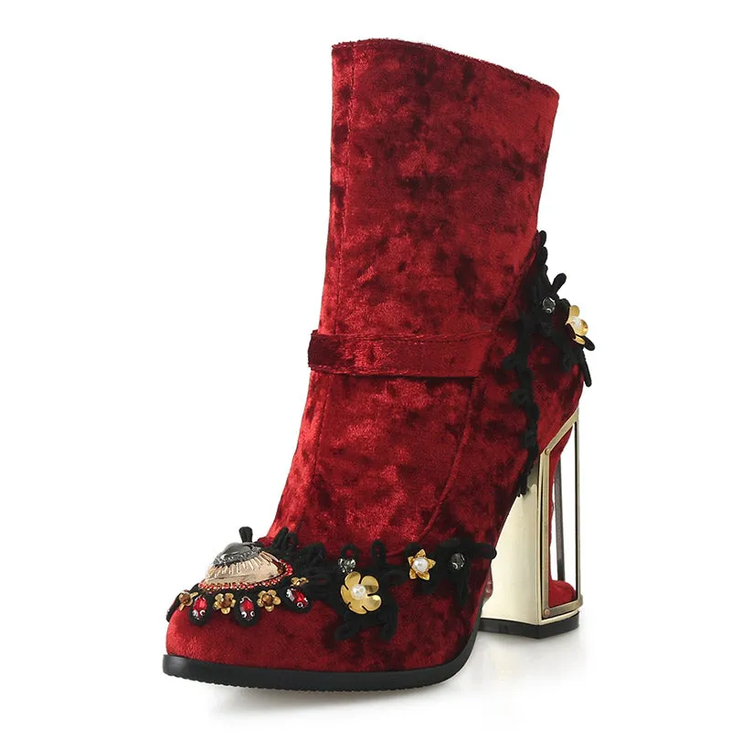 Beaded Mid-Tube Boots