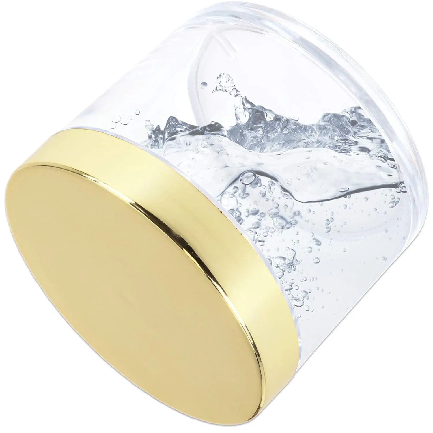 Beauticom 4 oz. (120g/120ML, Quantity: 6 Pieces) Thick Wall Round Leak Proof Clear Acrylic Jars w/Lids for Beauty, GOLD, 6 Pieces (6 Jars   Lids Together),