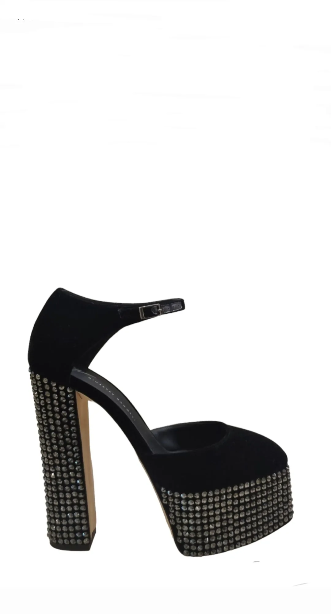 Bebe Velvet Platform Sandals ( MOBILE PRICE ONLY, carry over style)