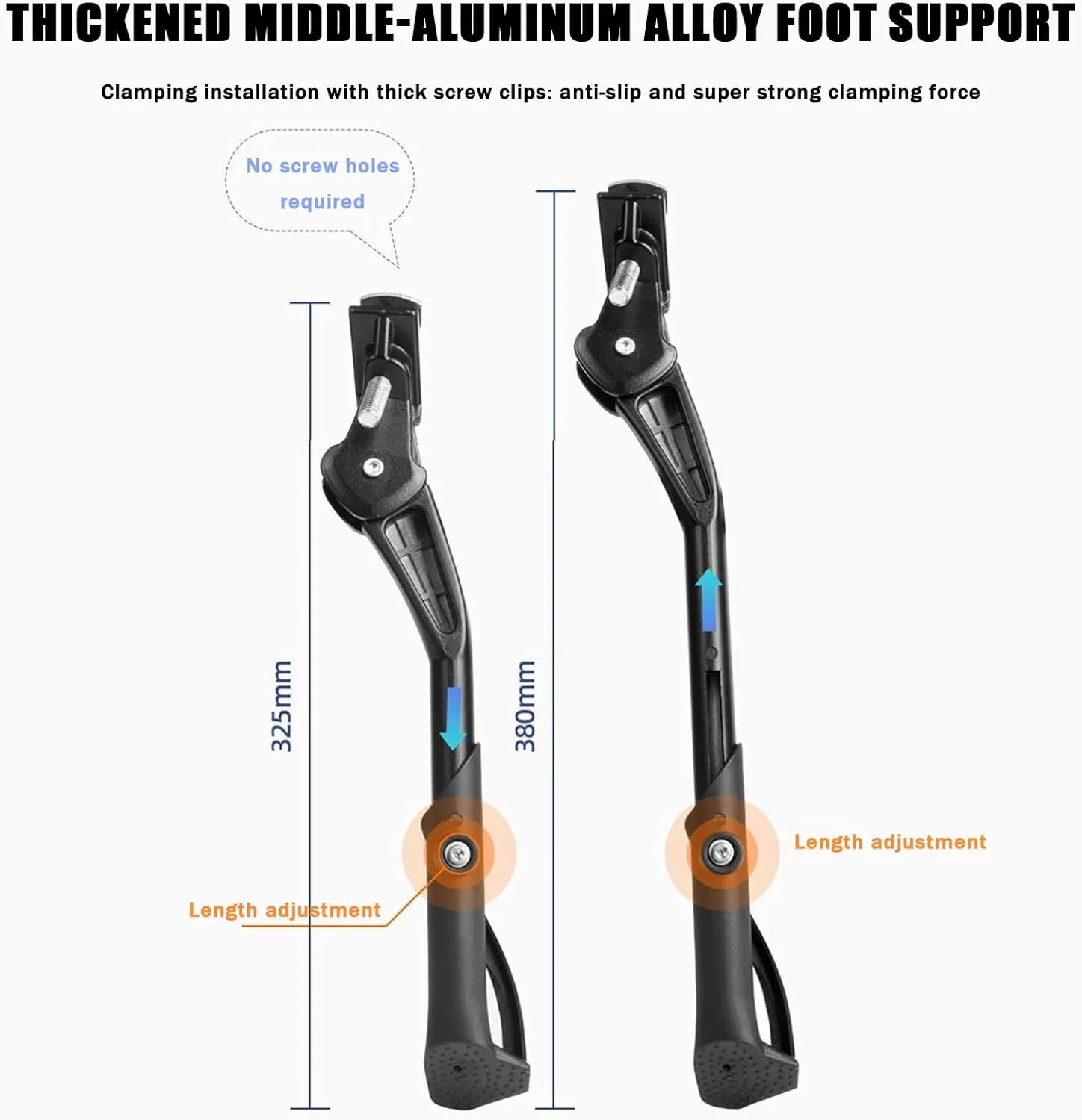 Bike Kickstand for Haibike SDURO HardSeven 3.0, Aluminum Adjustable Kickstand Foot Side Stand Suppor Rear Side Bicycle Stand with Non-Slip Rubber Foot,C