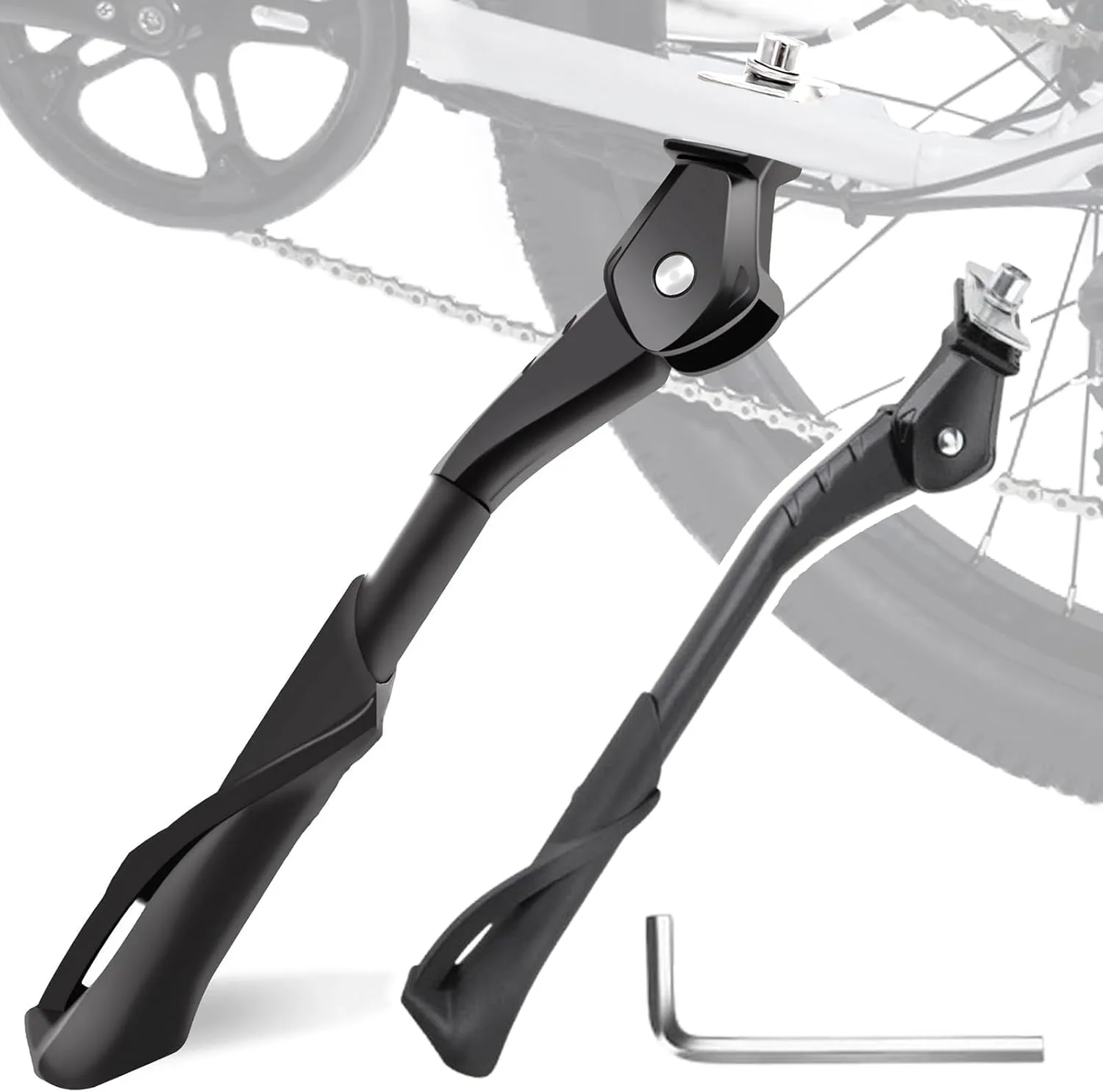 Bike Kickstand for Haibike SDURO HardSeven 3.0, Aluminum Adjustable Kickstand Foot Side Stand Suppor Rear Side Bicycle Stand with Non-Slip Rubber Foot,C