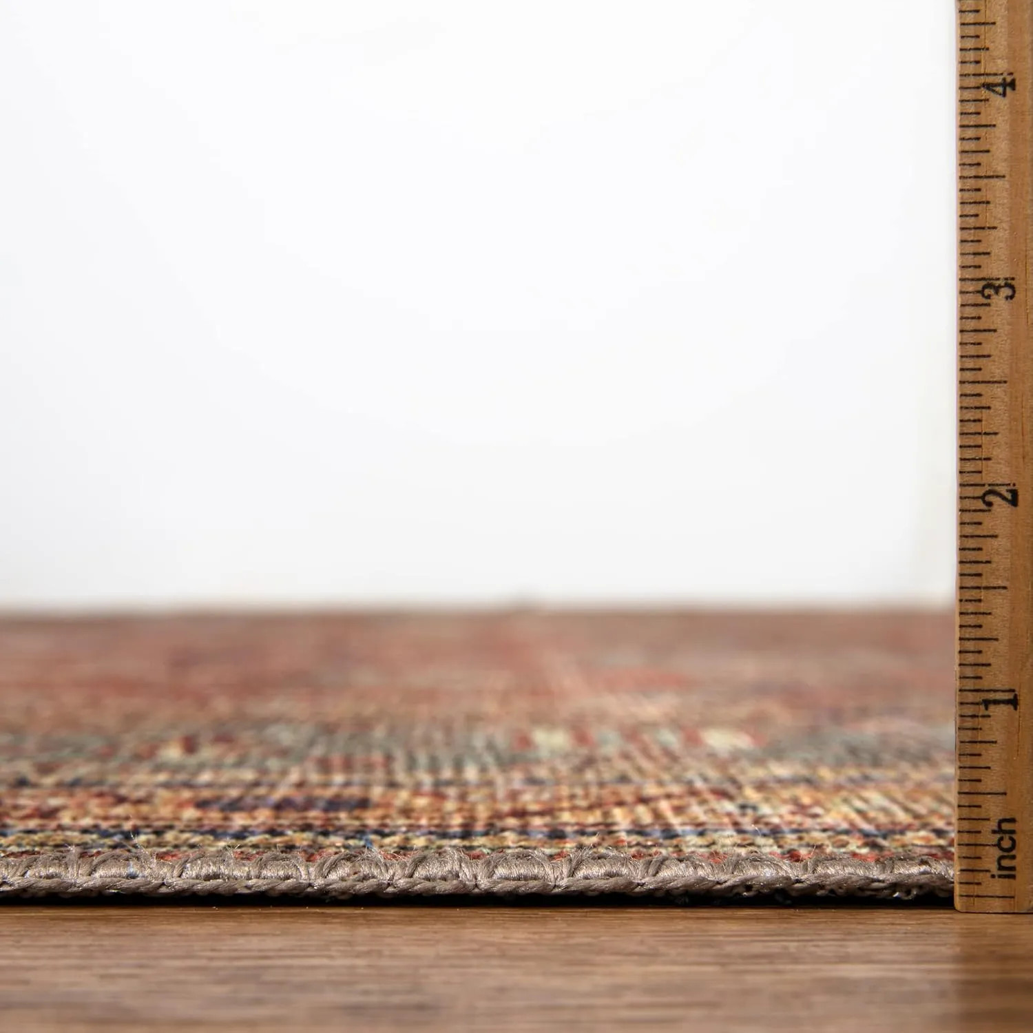 Bloom Rugs Washable Non-Slip 9' x 12' Rug - Terracotta/Mustard Traditional Area Rug for Living Room, Bedroom, Dining Room, and Kitchen - Exact Size: 9' x 12'