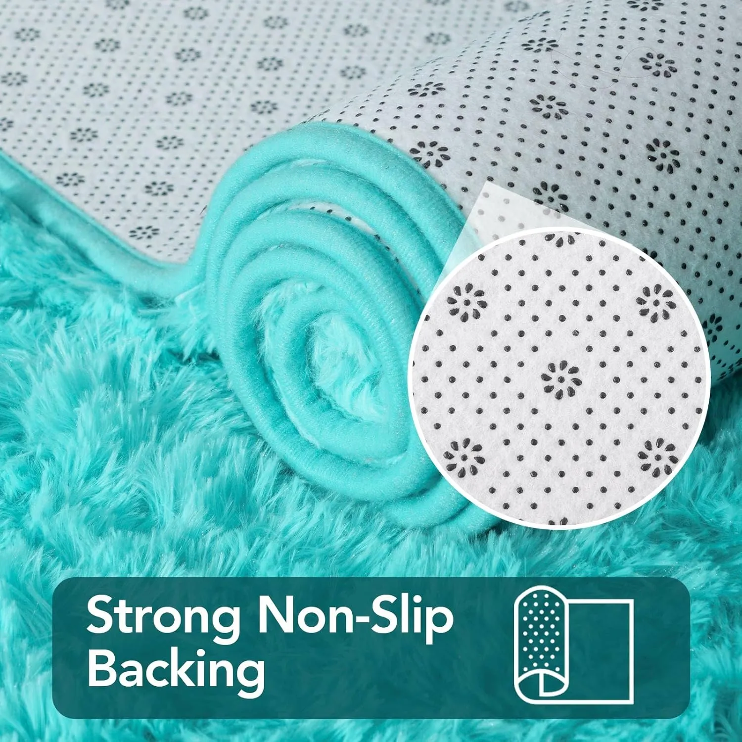 Blue Area Rugs for Bedroom Living Room, 4x5.9 Soft Non-Slip Rug Fluffy Shag, Fuzzy Indoor Shaggy Carpet for Dorm Home Decor