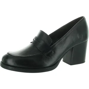 Born Womens Holliston Cushioned Footbed Leather Loafer Heels