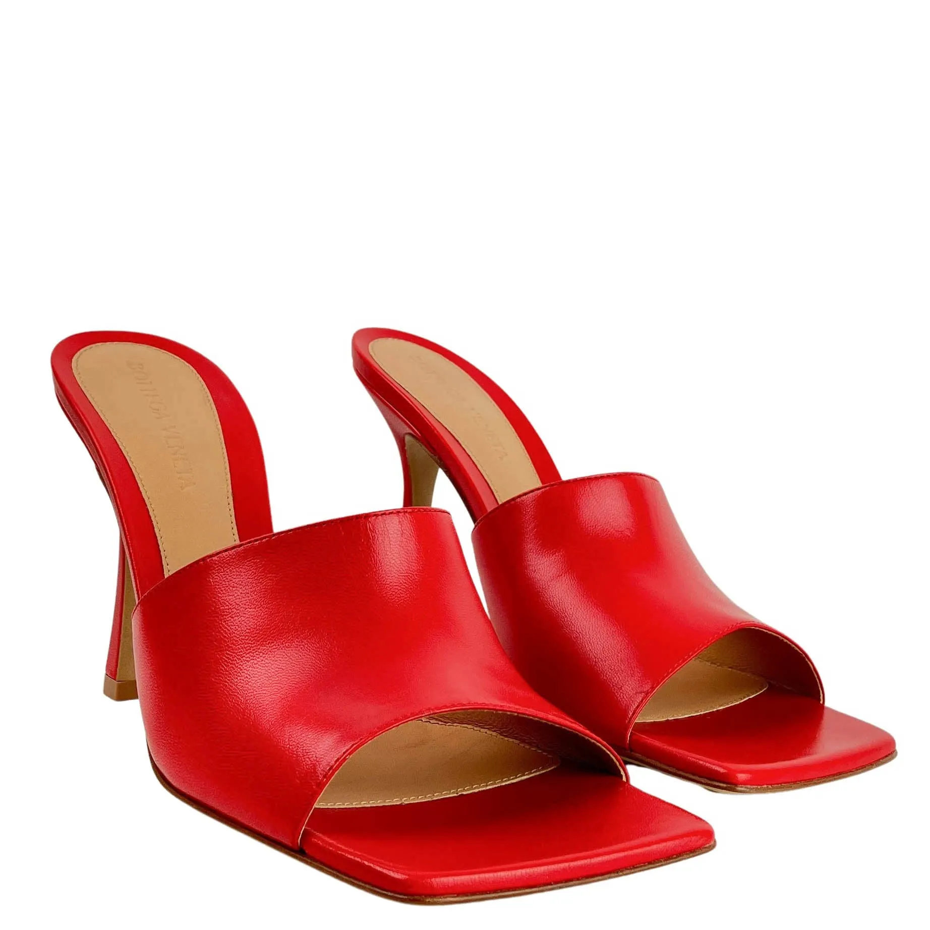Bottega Veneta Stretch Sandals in Bright Red