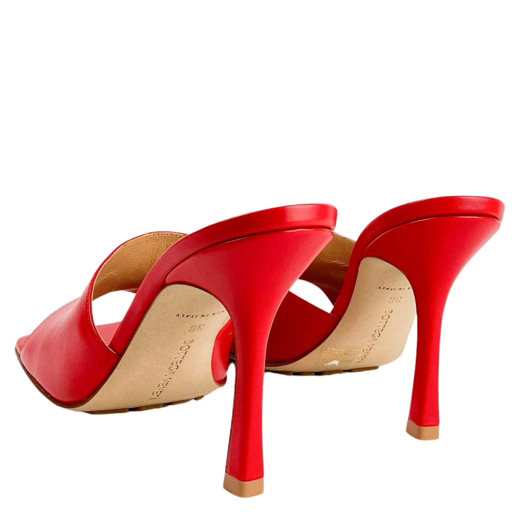 Bottega Veneta Stretch Sandals in Bright Red