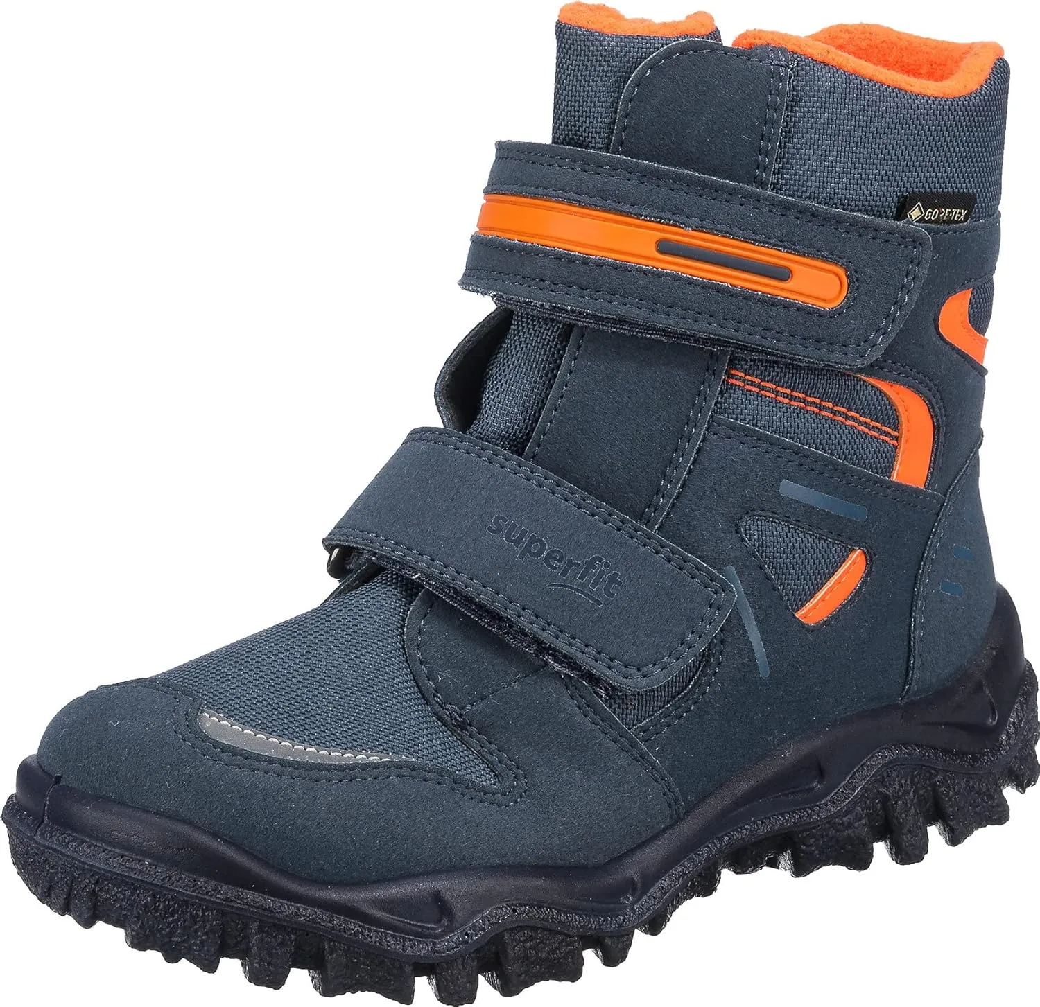 Boy's Snow Boot, Blue/Orange 8010, 5 Big Kid