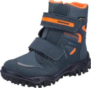 Boy's Snow Boot, Blue/Orange 8010, 5 Big Kid