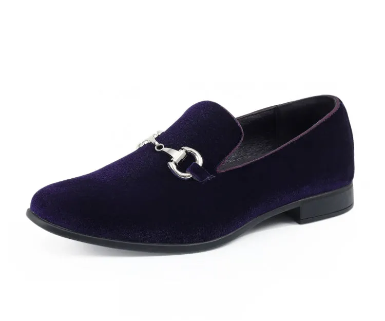 Brad Purple Velvet Loafers